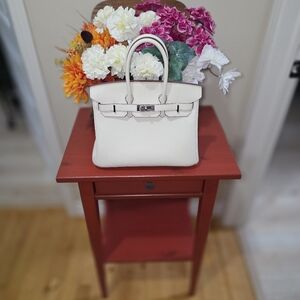 Leather Top Handle Handbag 25cm